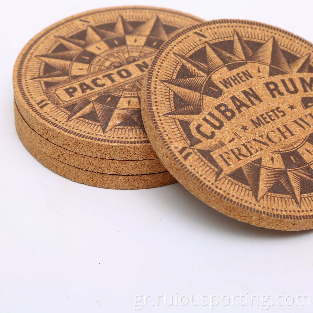 customized pattern eco-friendly small cork coasters round